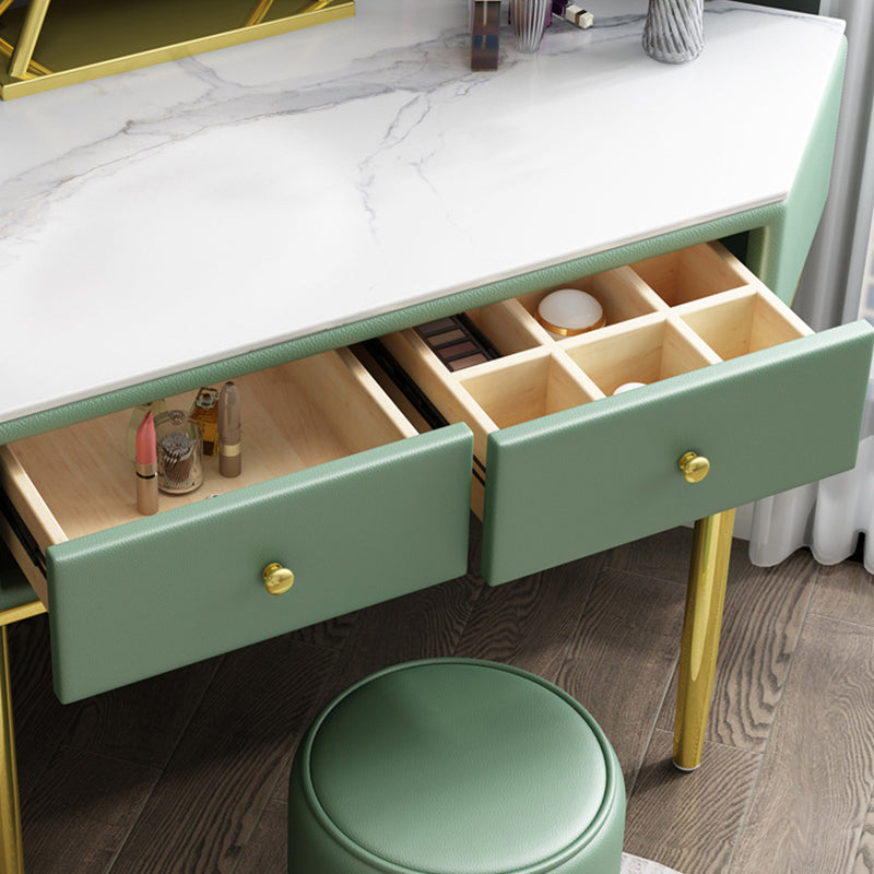 2-Drawers Dressing Table Luxurious Stone Top Vanity Set for Bedroom Clearhalo 'Bedroom Furniture' 'furn' 'furn_makeup_vanities' 'Furniture' 'Makeup Vanities' 'makeup_vanities' 6302046