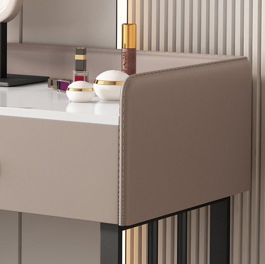 Vanity 5 cassetti di top di pietra contemporanea set vanità con sgabello