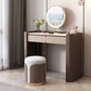 2 Storage Drawers Make-up Vanity Stool Set Faux Leather Dressing Table