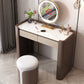 2 Storage Drawers Make-up Vanity Stool Set Faux Leather Dressing Table