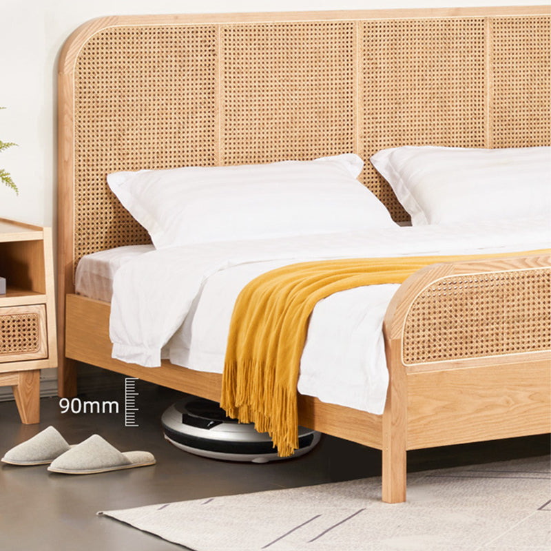 Tropical Solid Wood Panel Bed Rectangular Solid Color Standard Bed Clearhalo 'Bedroom Furniture' 'Beds' 'furn' 'furn_beds' 'Furniture' 6302114