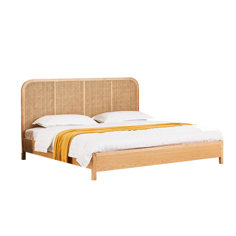 Tropical Solid Wood Panel Bed Rectangular Solid Color Standard Bed Clearhalo 'Bedroom Furniture' 'Beds' 'furn' 'furn_beds' 'Furniture' 6302116