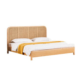 Tropical Solid Wood Panel Bed Rectangular Solid Color Standard Bed Clearhalo 'Bedroom Furniture' 'Beds' 'furn' 'furn_beds' 'Furniture' 6302116