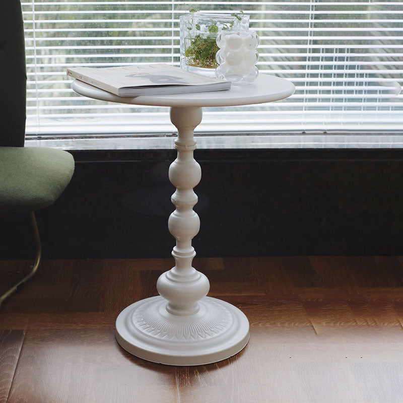 世紀半ば20.47 "丸い丸いトップサイドテーブルメタルペデスタルエンドテーブル