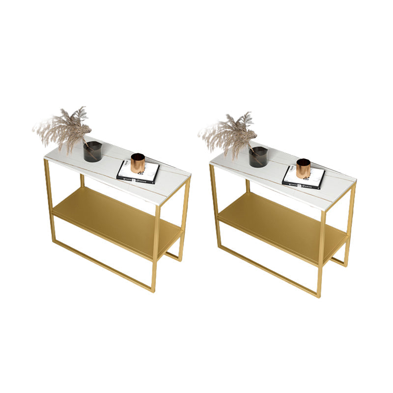 Mesa de basado de trineo de hierro de 21.6 "de altura de la mesa lateral rectangular de pizarra rectangular con estante