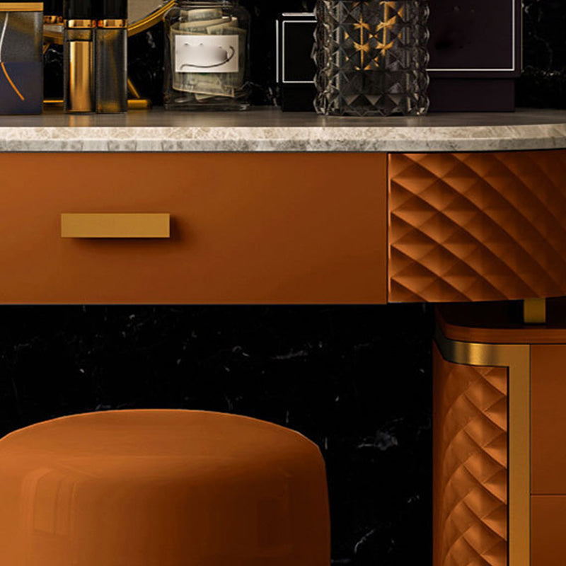 Orange Waschtisch mit 5 Speicherschubladen 15,74 "breiter Make-up-Waschtisch