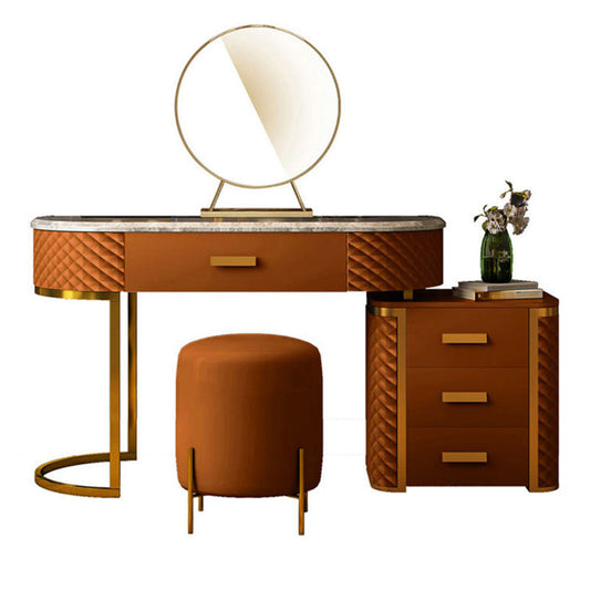 Set di vanità arancione con 5 cassetti di stoccaggio da 15,74 "vanità per trucco largo