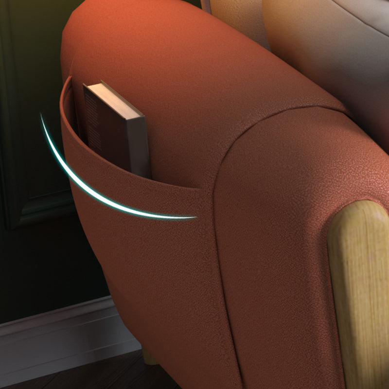 Divano sezionale del braccio rotondo con ottoman sezionale in pelle finta