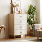 Modern 35.8" Tall Simple Accent Chest 4 Drawers Wood Storage Cabinet