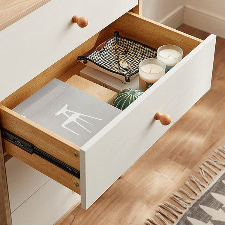 Modern 35.8" Tall Simple Accent Chest 4 Drawers Wood Storage Cabinet