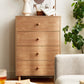Modern 35.8" Tall Simple Accent Chest 4 Drawers Wood Storage Cabinet