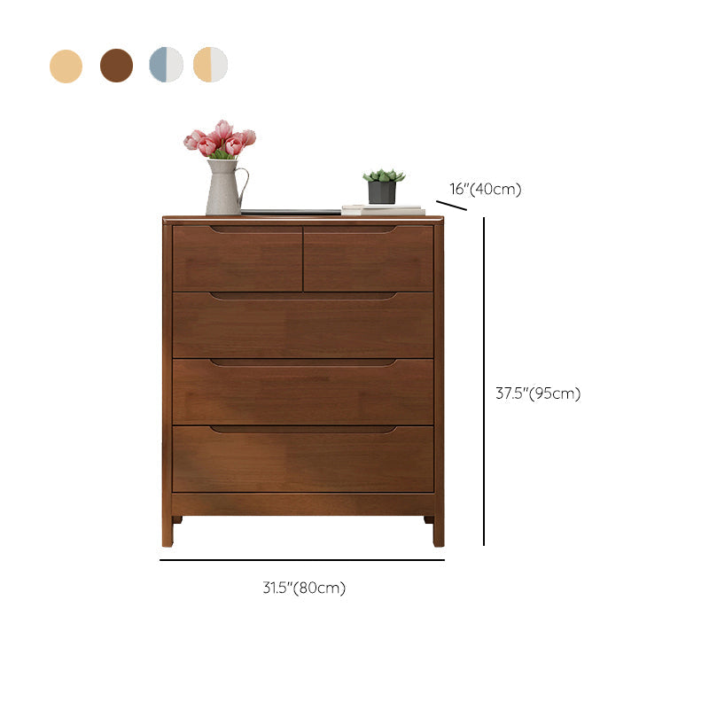 Vaste houten kast met laden 15,7 "D rechthoekige borst in rubberwood