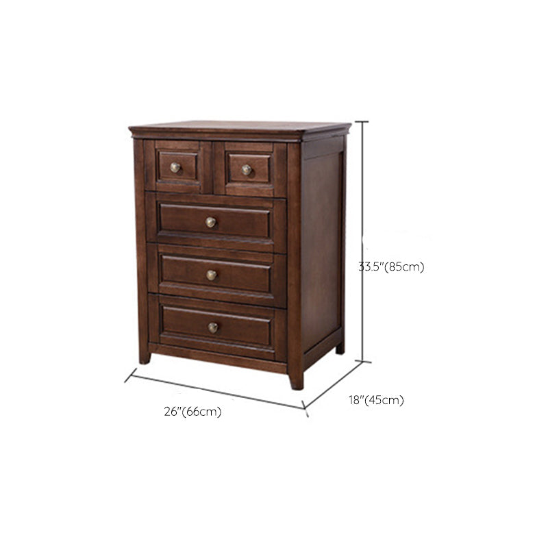 Mid-Century Modern Solid Wood Accent Chest with Drawers in Brown Clearhalo 'Cabinets & Chests' 'cabinets_chests' 'furn' 'furn_cabinets_chests' 'Furniture' 'Living Room Furniture' 6302382