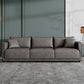 Contemporary Faux Leather Sofa with 3 Pillows Back for 3 People