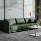 Contemporary Faux Leather Sofa with 3 Pillows Back for 3 People