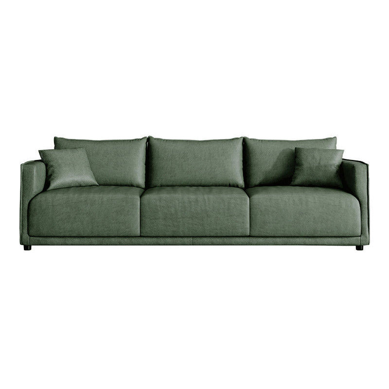 Contemporary Faux Leather Sofa with 3 Pillows Back for 3 People