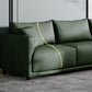 Contemporary Faux Leather Sofa with 3 Pillows Back for 3 People
