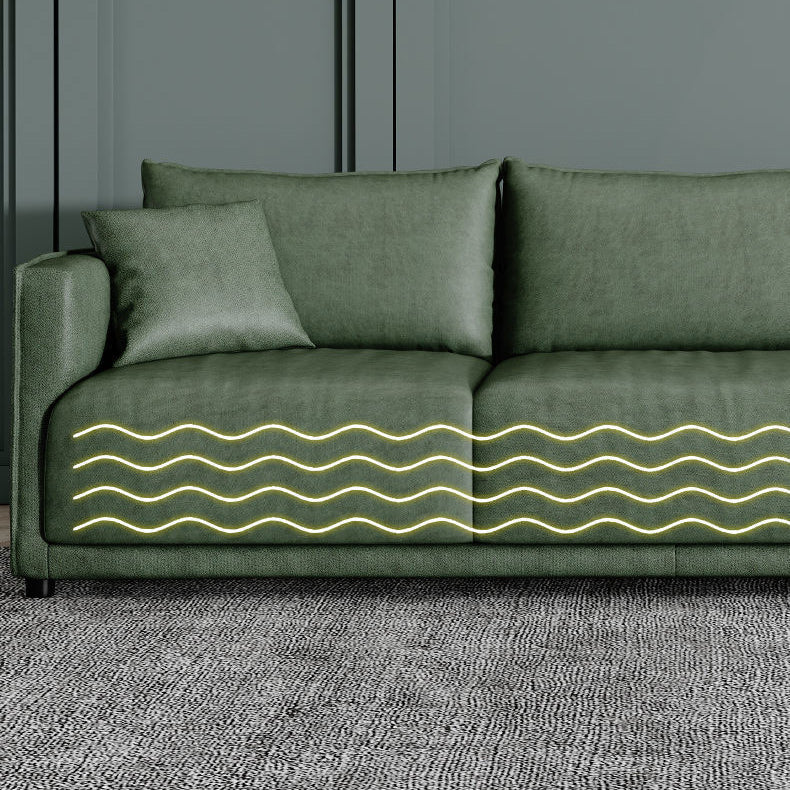 Contemporary Faux Leather Sofa with 3 Pillows Back for 3 People