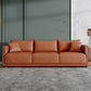 Contemporary Faux Leather Sofa with 3 Pillows Back for 3 People