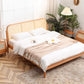 Tropical Standard Bed Cherry Solid Color Bed Frame With Custom Gold Legs Clearhalo 'Bedroom Furniture' 'Beds' 'furn' 'furn_beds' 'Furniture' 6302479