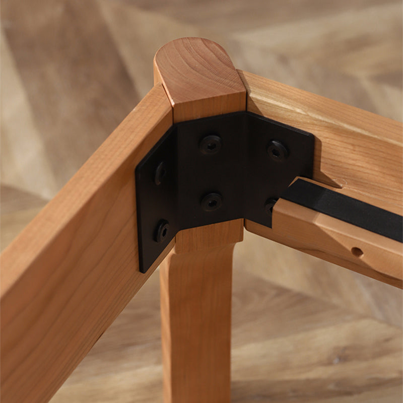 Tropical Standard Bed Cherry Solid Color Bed Frame With Custom Gold Legs Clearhalo 'Bedroom Furniture' 'Beds' 'furn' 'furn_beds' 'Furniture' 6302484