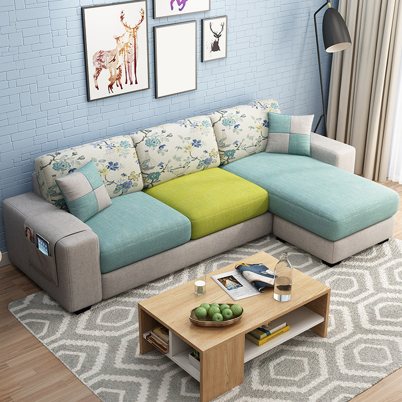 Scandinavian Fabric Sectional Sofa Square Arm Sectional with Storage Clearhalo 'furn' 'furn_sectionals' 'Furniture' 'Living Room Furniture' 'Sectionals' 6302489