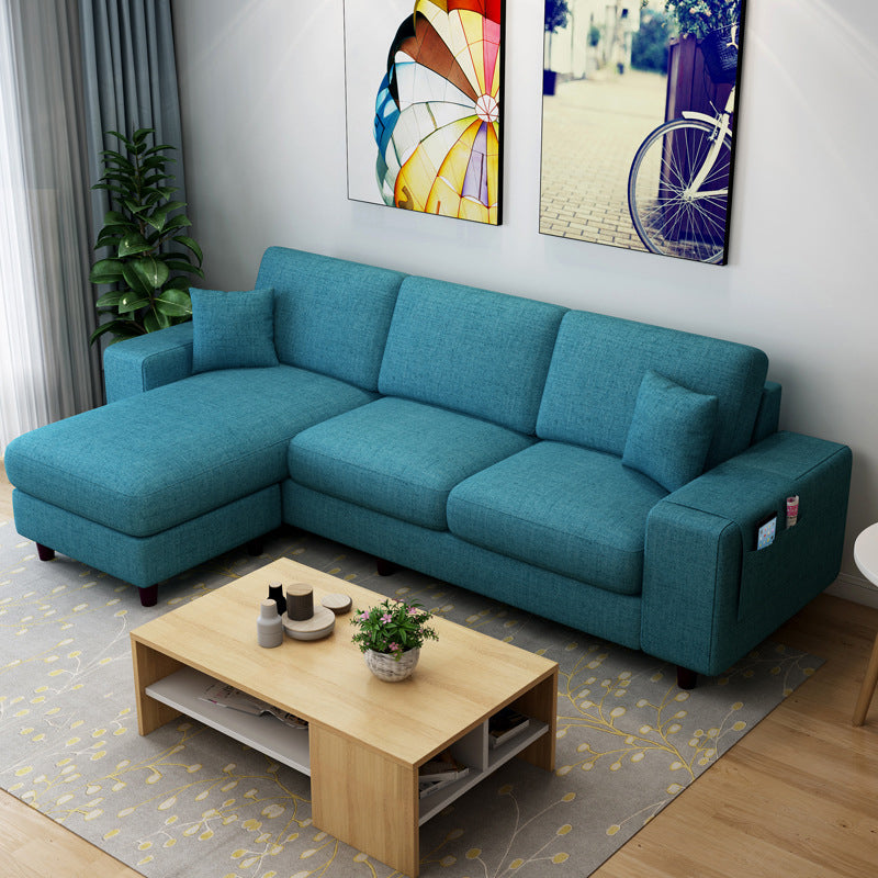 Scandinavian Fabric Sectional Sofa Square Arm Sectional with Storage Lake Blue Clearhalo 'furn' 'furn_sectionals' 'Furniture' 'Living Room Furniture' 'Sectionals' 6302491