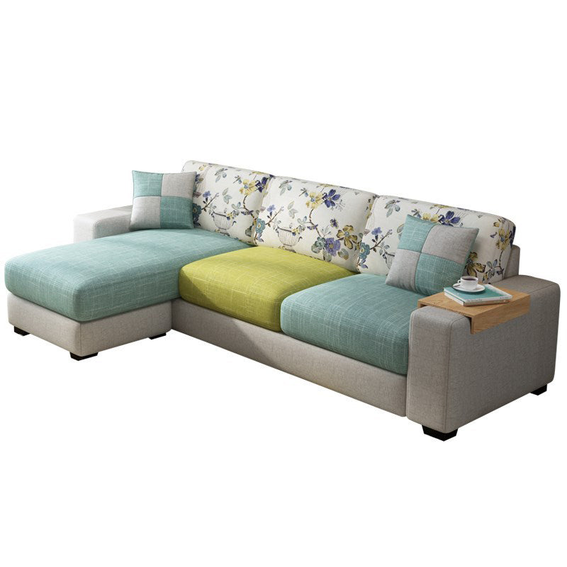 Scandinavian Fabric Sectional Sofa Square Arm Sectional with Storage Clearhalo 'furn' 'furn_sectionals' 'Furniture' 'Living Room Furniture' 'Sectionals' 6302492