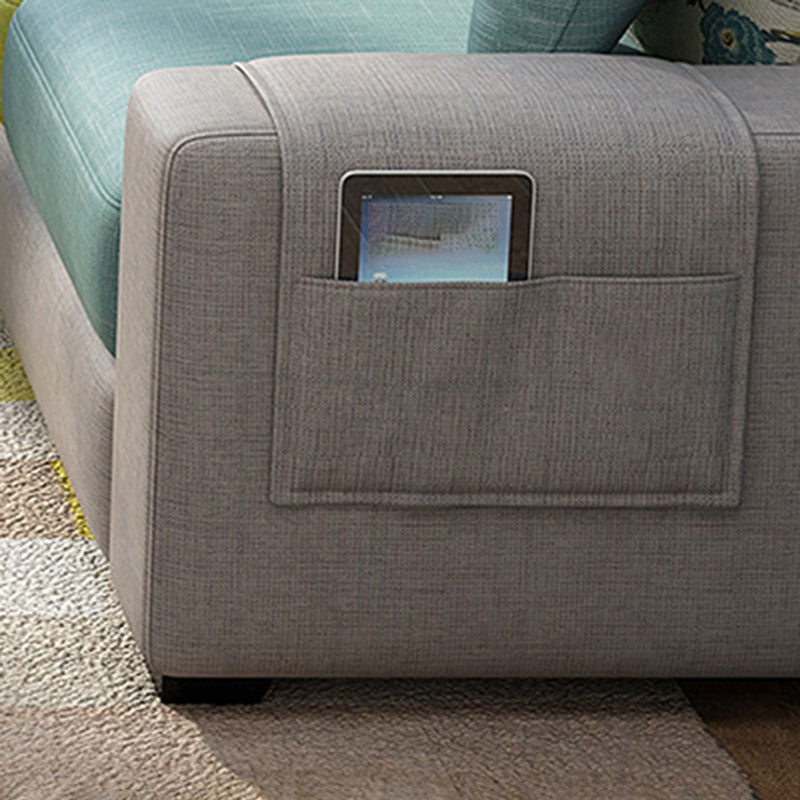 Scandinavian Fabric Sectional Sofa Square Arm Sectional with Storage Clearhalo 'furn' 'furn_sectionals' 'Furniture' 'Living Room Furniture' 'Sectionals' 6302493