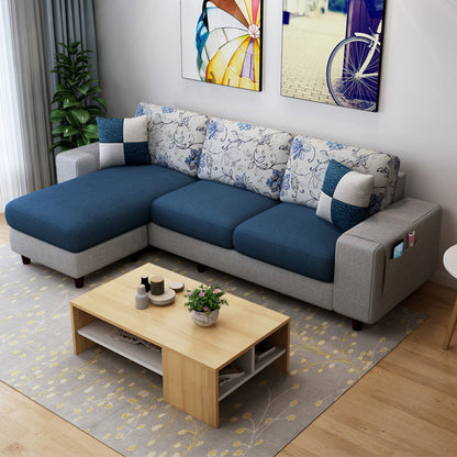 Scandinavian Fabric Sectional Sofa Square Arm Sectional with Storage Dark Blue Clearhalo 'furn' 'furn_sectionals' 'Furniture' 'Living Room Furniture' 'Sectionals' 6302497