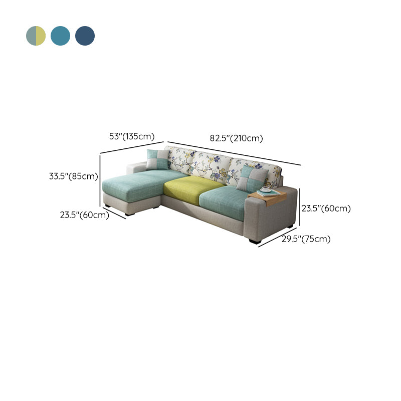 Scandinavian Fabric Sectional Sofa Square Arm Sectional with Storage Clearhalo 'furn' 'furn_sectionals' 'Furniture' 'Living Room Furniture' 'Sectionals' 6302500