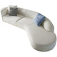 Scandinavian Curved Sectional Sofa Sloped Arm Sofa & Chaise with 3 Pillows Clearhalo 'furn' 'furn_sectionals' 'Furniture' 'Living Room Furniture' 'Sectionals' 6302505