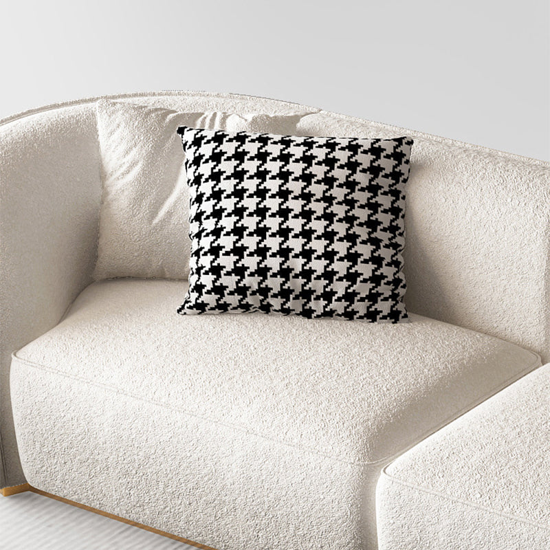 Scandinavian Curved Sectional Sofa Sloped Arm Sofa & Chaise with 3 Pillows Clearhalo 'furn' 'furn_sectionals' 'Furniture' 'Living Room Furniture' 'Sectionals' 6302506