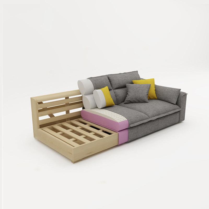 Cuscino moderno retro di divano di divano lino inclinati braccio sezionale