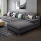Scandinavian 4-seater Fabric Sectional Slipcovered Pillow Top Arm Sectional Dark Gray Right Clearhalo 'furn' 'furn_sectionals' 'Furniture' 'Living Room Furniture' 'Sectionals' 6302546