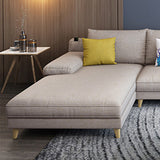 4-seater L-shape Sectional Fabric Pillow Top Arm Sectional with Pillows