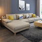 4-seater L-shape Sectional Fabric Pillow Top Arm Sectional with Pillows Off-White Left Clearhalo 'furn' 'furn_sectionals' 'Furniture' 'Living Room Furniture' 'Sectionals' 6302583