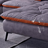 Faux Leder-Schnittsofa mit Chaise ausgestattetem Arm 4-Sitzer-Sofa