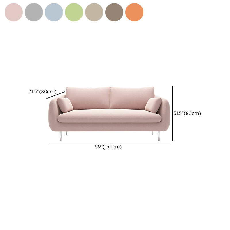 Contemporary 31.49" H Solid Color Velvet Flared Arm Loveseat