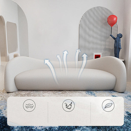 Zeitgenössisches weißes Wollsofa mit einem vertieften Arm für die Wohnung