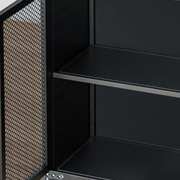 29.5" Tall Metal Accent Cabinet Industrial 2 - Door Chest with Wood Top Clearhalo 'Cabinets & Chests' 'cabinets_chests' 'furn' 'furn_cabinets_chests' 'Furniture' 'Living Room Furniture' 6302648