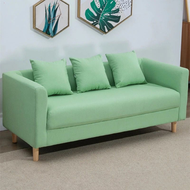 Contemporary 23.62" H Cotton Blend Tuxedo Arm Sofa for Living Room Mint Green Clearhalo 'furn' 'furn_sofas' 'Furniture' 'Living Room Furniture' 'Sofa' 'sofas' 6302656