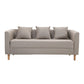 Contemporary 23.62" H Cotton Blend Tuxedo Arm Sofa for Living Room Off-White Clearhalo 'furn' 'furn_sofas' 'Furniture' 'Living Room Furniture' 'Sofa' 'sofas' 6302664