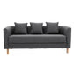 Contemporary 23.62" H Cotton Blend Tuxedo Arm Sofa for Living Room Dark Gray Clearhalo 'furn' 'furn_sofas' 'Furniture' 'Living Room Furniture' 'Sofa' 'sofas' 6302665