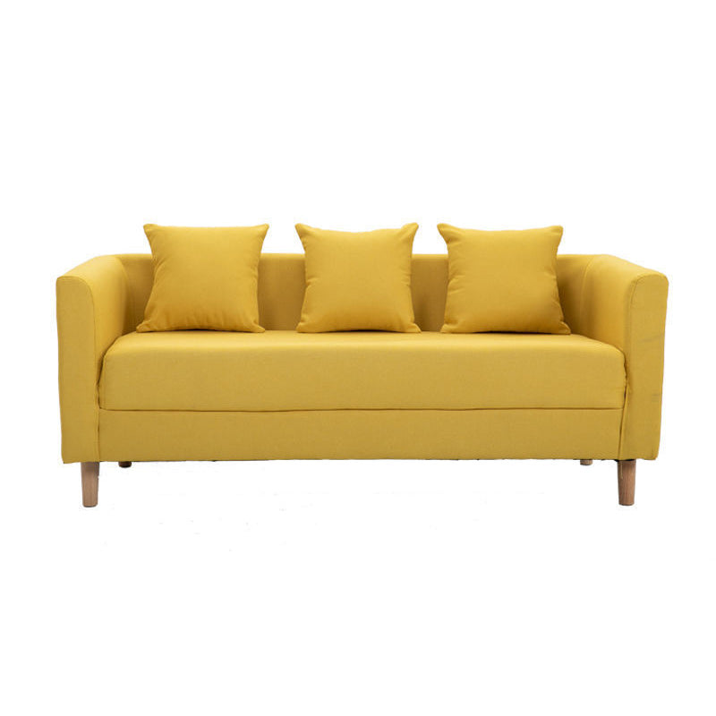 Contemporary 23.62" H Cotton Blend Tuxedo Arm Sofa for Living Room Clearhalo 'furn' 'furn_sofas' 'Furniture' 'Living Room Furniture' 'Sofa' 'sofas' 6302672