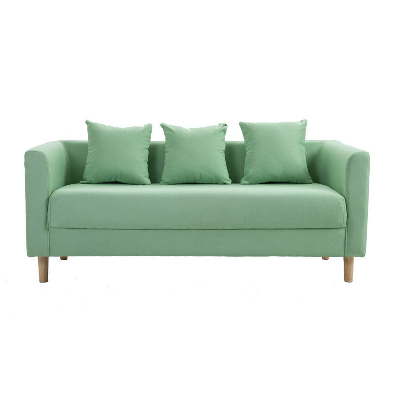 Contemporary 23.62" H Cotton Blend Tuxedo Arm Sofa for Living Room Clearhalo 'furn' 'furn_sofas' 'Furniture' 'Living Room Furniture' 'Sofa' 'sofas' 6302673
