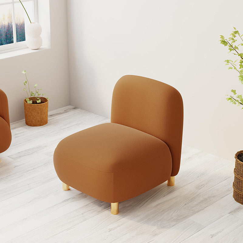 Sofá de cuero sintético contemporáneo con cuadrado y espalda ajustada en madera sólida