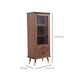 1 - Door and 2 - Drawer Storage Cabinet Wood 15.7" D Chest with Glass Door