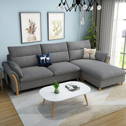 Pouf en tissu inclus Canapé sectionnel avec bras évasé recouvert d'une housse