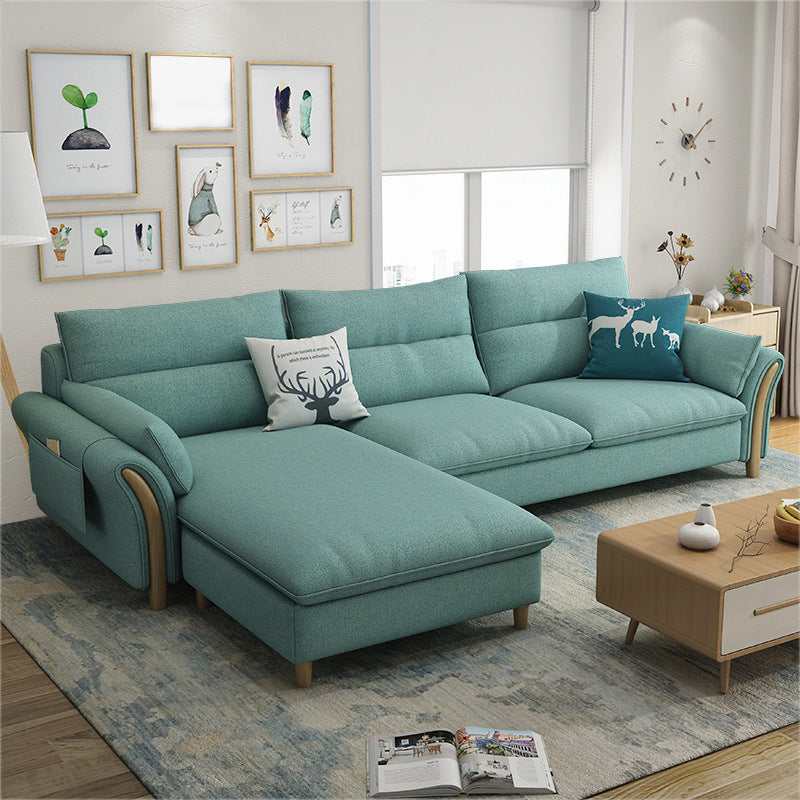 Pouf en tissu inclus Canapé sectionnel avec bras évasé recouvert d'une housse